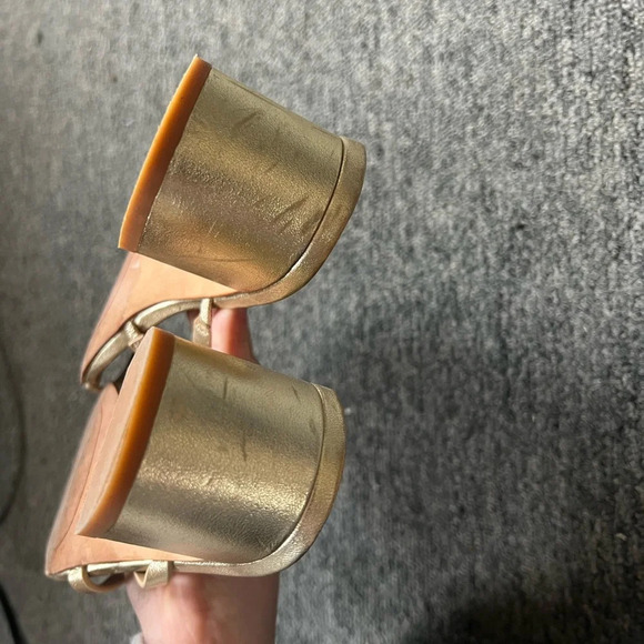 Reformation Gold Ménage Sandals, size 5.5 - Picture 6 of 8